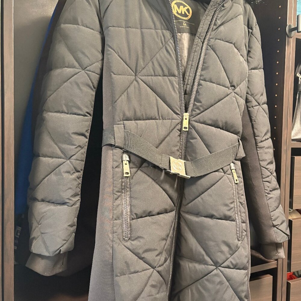Michael Kors Black Hooded Puffer Coat - Picture 2 of 5